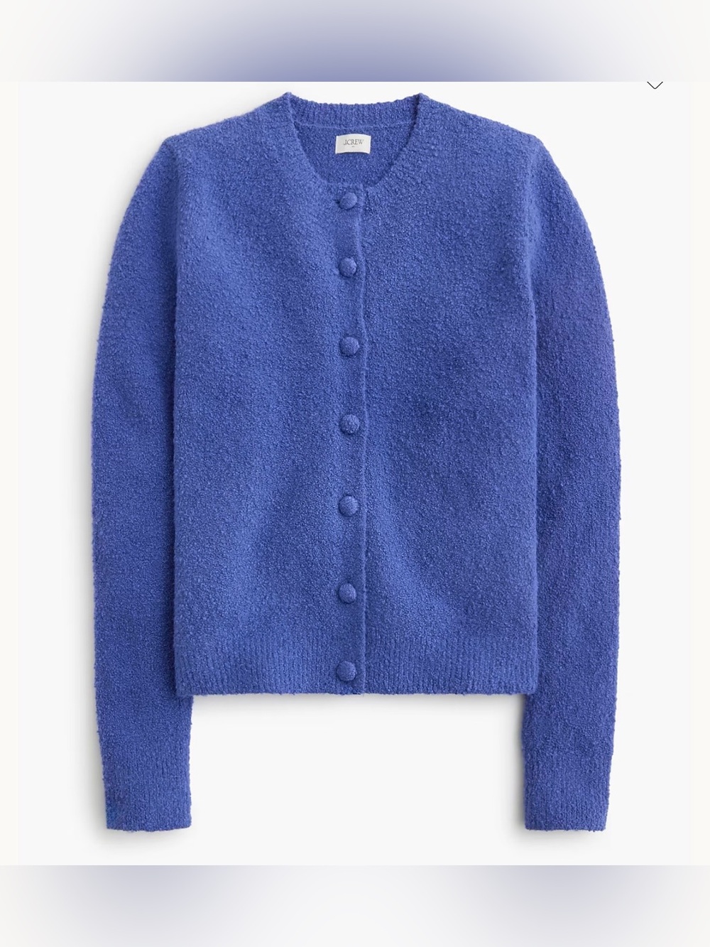 NWT J. Crew Cotton-blend Purple Bouclé Button-Front Cardigan Sweater Size M